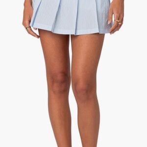 NWT Edikted Nera Light Blue and White Striped Skirt
